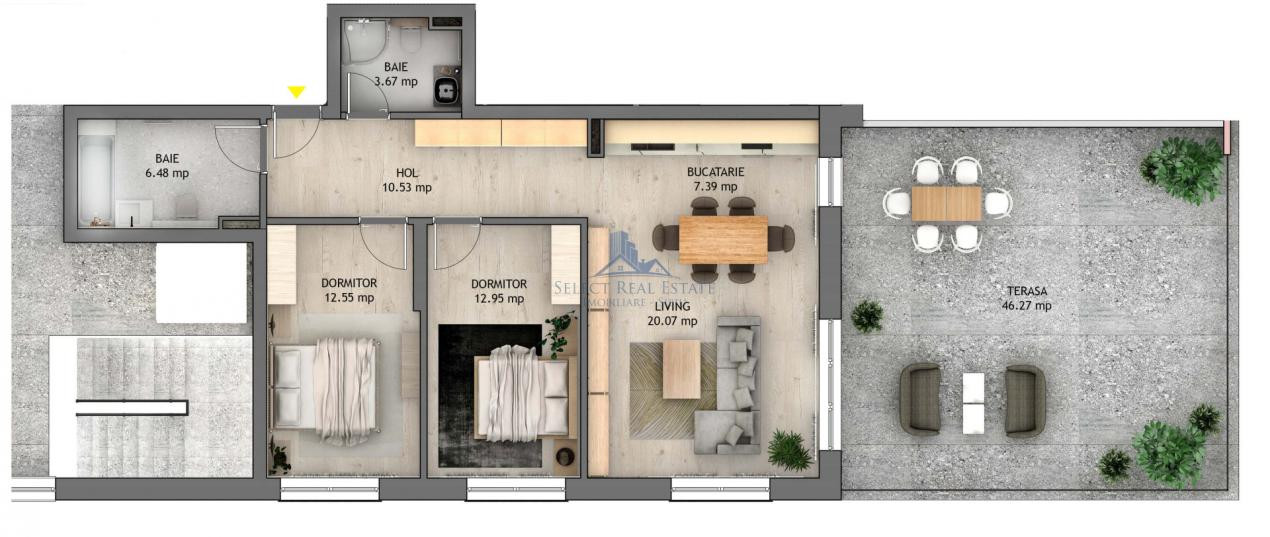 Penthouse 3 camere \ terasa 46,27 mp \ Sibiu - Selimbar