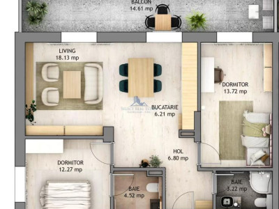 Apartament 3 camere + terasa  \ Sibiu - Selimbar